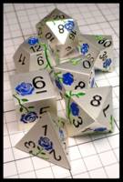 Dice : Dice - Metal Dice - DNDND Flower Silver with Blue - Amazon Mar 2024